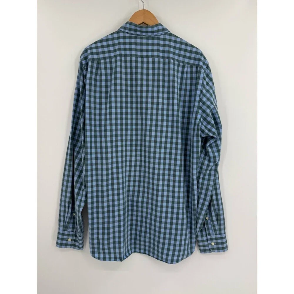 J.Crew Tailored Fit Gingham Button Down Shirt | Blue Green | XLT
